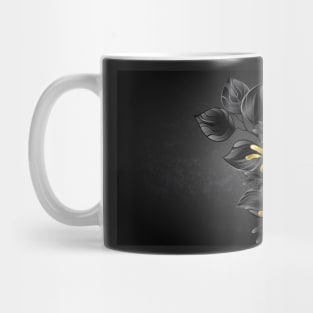 Black Background with Black Orchid Mug